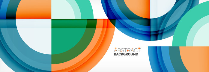 Fototapeta premium Round shapes, triangles and circles. Modern abstract background