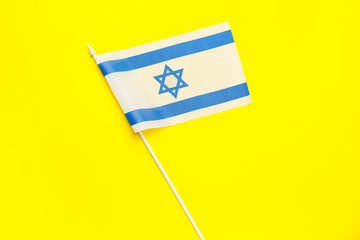 Flag of Israel on color background