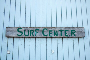 surf center sign on the wall