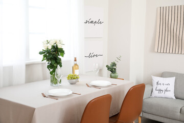 Interior of modern stylish dining room