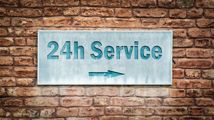 Street Sign to 24h Service