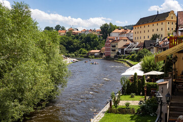 Fototapeta na wymiar The popular town of Český Krumlov is very popular with tourists.
