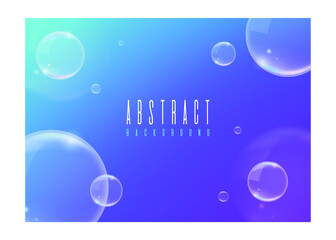 Realistic Blue Background with  Bubbles . Isolated Vector Elements