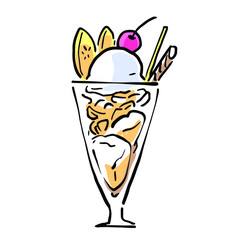 カラフルなアイスクリームのイラスト