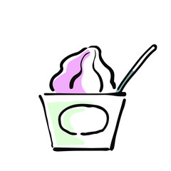 カラフルなアイスクリームのイラスト