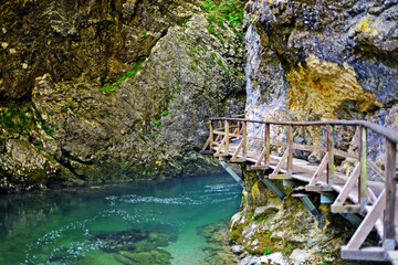waterfall in a cave in Bled