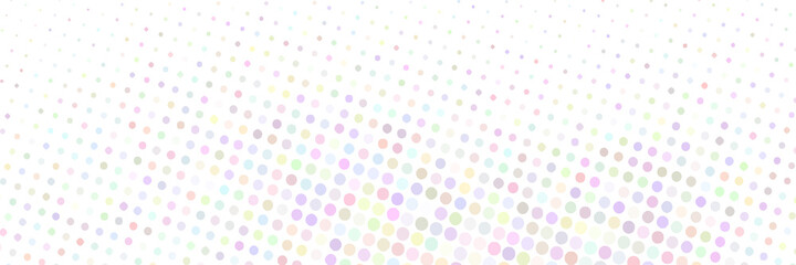 Multicolored dots, confetti. Abstract vector background, banner. Fading dot effect.