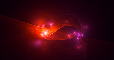 3D rendering abstract multicolor fractal light background