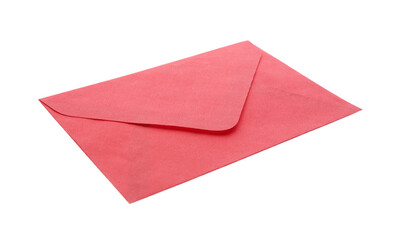 Red paper envelope isolated on white. Mail service