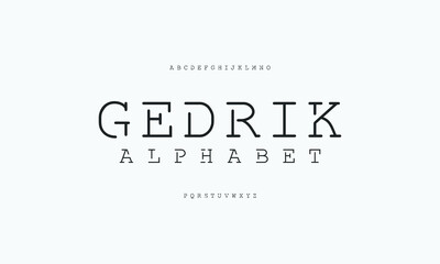 Modern serif typeface design set. Vector illustration of typography alphabet.