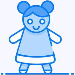 
Beautiful baby toy, flat style of doll icon
