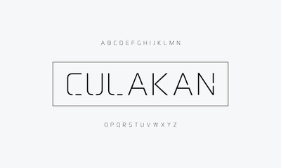 Sliced stylish font alphabet. Typography set a to z vector illustration. Sans serif style.
