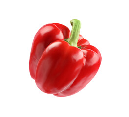 Ripe red bell pepper isolated on white