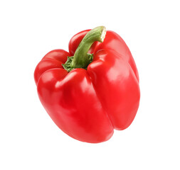 Ripe red bell pepper isolated on white