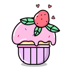 Cupcake vector illustration isolated on white background