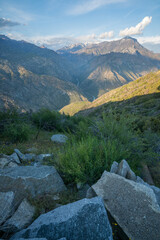 sunset over kings canyon national park, usa