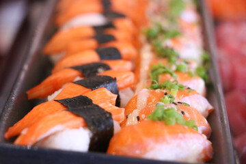 Sushi Close up at Restaurant