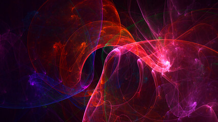 3D rendering abstract multicolor fractal light background