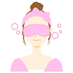 アイマスク　睡眠をとる　女性