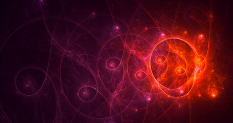 3D rendering abstract multicolor fractal light background