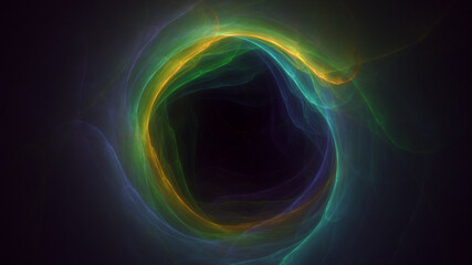 3D rendering abstract multicolor fractal light background