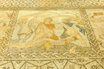 Mosaicos de la casa de Venus,"el secuestro de Hilas por las Ninfas".Ciudad Romana de Volubilis(II d.c.).Marruecos.