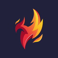 Fire Phoenix Awesome Logo