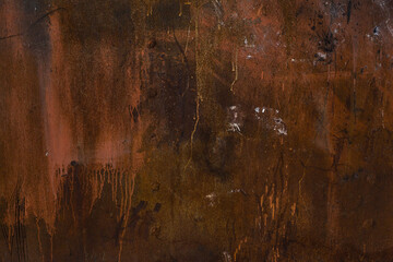 The image of rust on the steel plate formed by water.