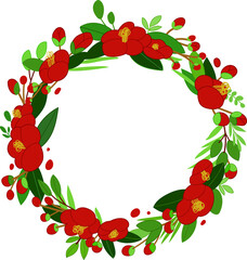 camellia wreath 