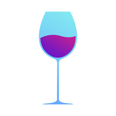 Wine glass icon with wine. Vector illustration.