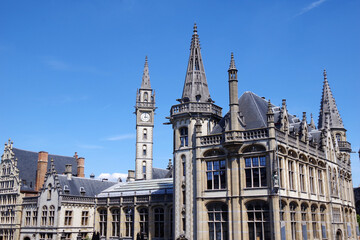 Fototapeta na wymiar Panorama de la ville de Gand