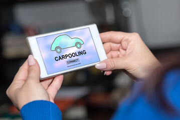 Carpooling concept on a smartphone