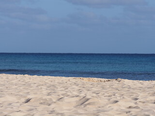 Fototapeta na wymiar Sandy beach on Atlantic Ocean at Sal island in Cape Verde
