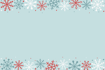 Fototapeta na wymiar Empty Christmas card. Concept of background with Xmas snowflakes. Vector