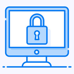
Icon of padlock inside monitor showcasing cyber security concept vector 
