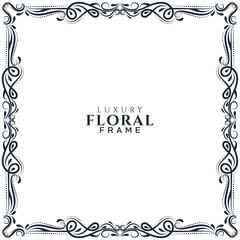 Abstract ethnic floral frame design background