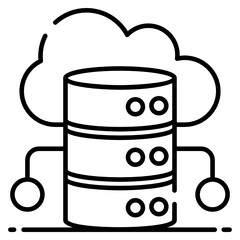 
Icon of database rack with cloud depicting cloud database vector 
