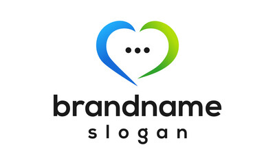 love chat logo design vector