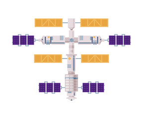 Earth Satellite, Modern Technologies for TV and Radio Broadcasting, World Global Net Flat Style Vector Illustration on White Background