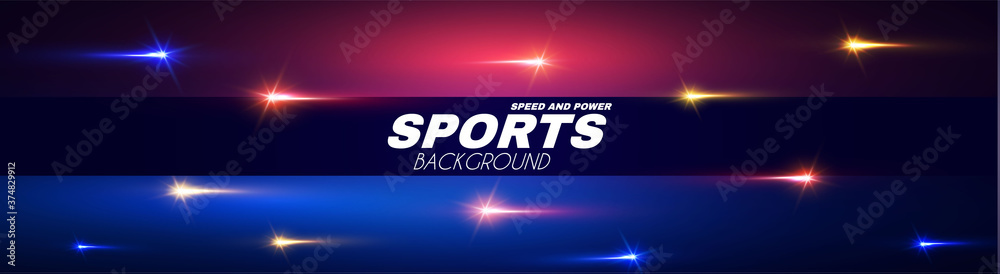 Wall mural abstract sport background with motion elements. dynamic light effect.