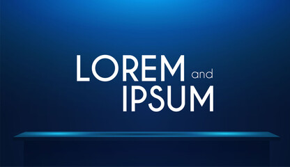 Show podium with spotlights. Presentation light effect. Illuminated winner place.