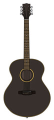 Obraz na płótnie Canvas The vectorized hand drawing of a classic black accoustic guitar