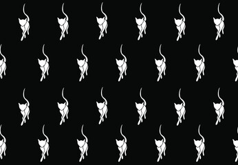 White cat and seamless pattern. Trendy texture for fabric, textile, wallpaper, apparel and print. Repeat elements modern backdrop. Vector illustration