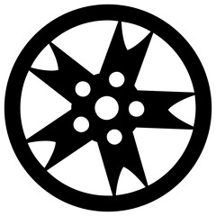 Obraz premium A round shape auto rim solid icon design 