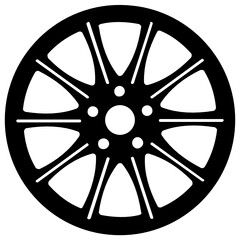 
Solid icon of rim in editable vector
