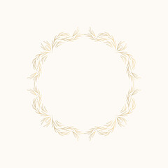Luxury golden frame with floral design elements. Vintage vector illustration.