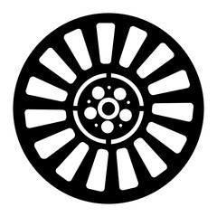 Fototapeta premium A luxurious wheel rim for car is presented in this solid vector 