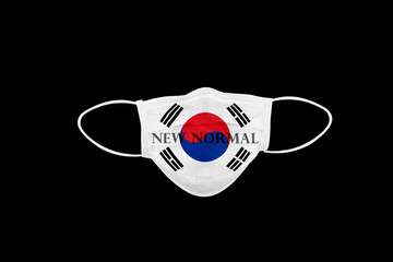 New normal text on mask with South Korea flag