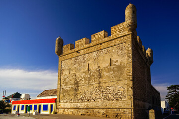 Torre en la muralla portuguesa(s.XVIII).Essaouira (mogador). Costa Atlantica. Marruecos. Magreb....