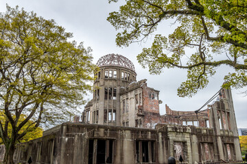 Hiroshima Peace Memorial, Japan. The building is also know as Genbaku Dome, Atomic Bomb Dome or A-Bomb Dome